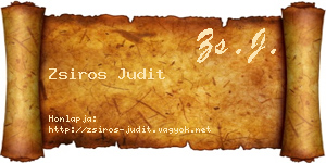 Zsiros Judit névjegykártya